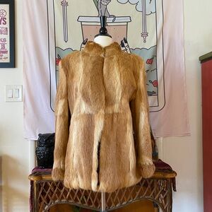 Elegant Tan Fur Women's Coat